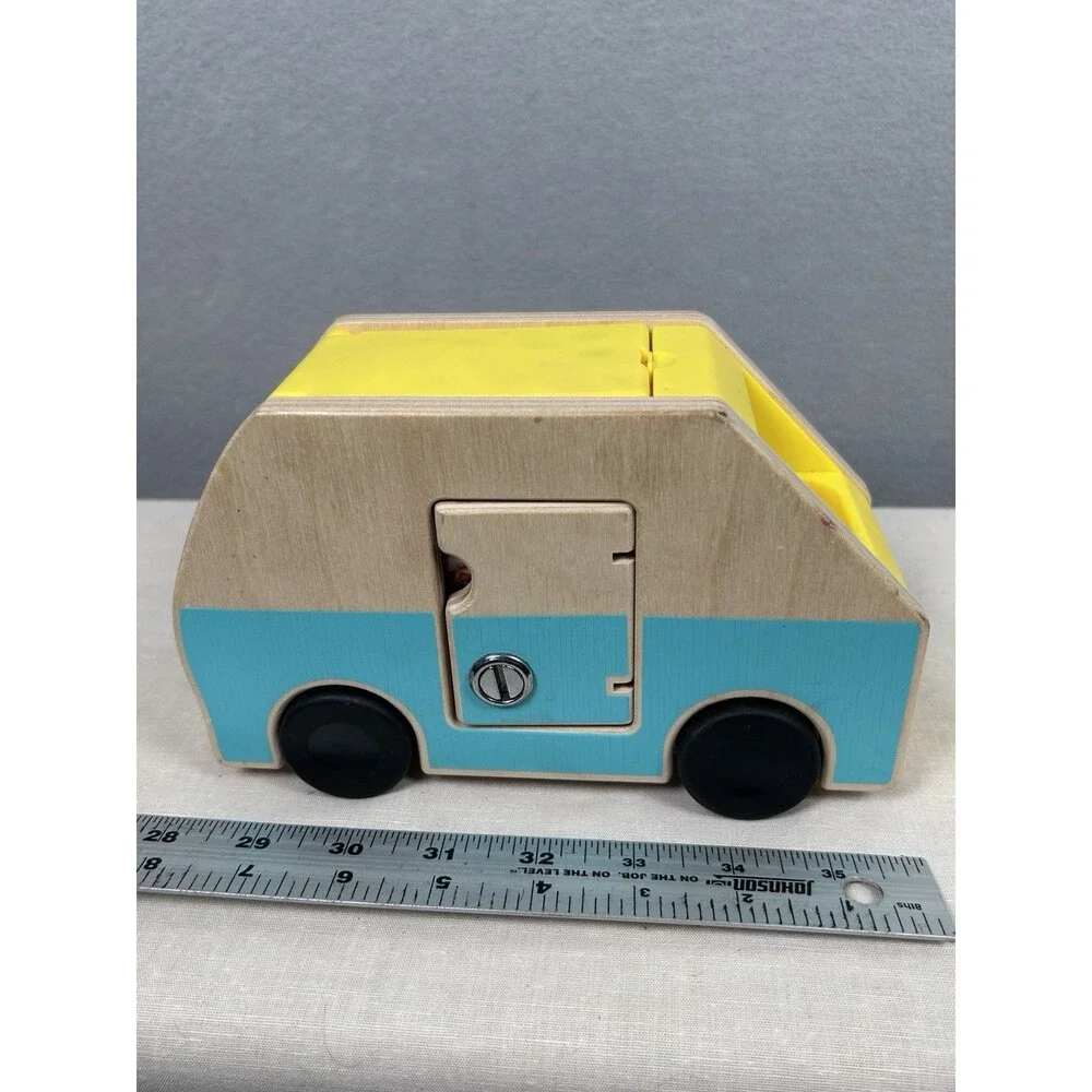 Lovevery Montessori Wooden Camper Van Toy With Keys 2 people & sleeping bags